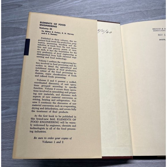 Elements of Food Engineering Vol 3 by Milton Parker 1st Ed 1954 Unit Operations - Picture 9 of 12